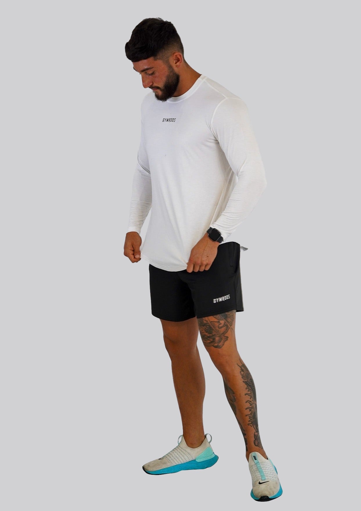 Culture Fitted Tee Long Sleeve - White - GYMROOS
