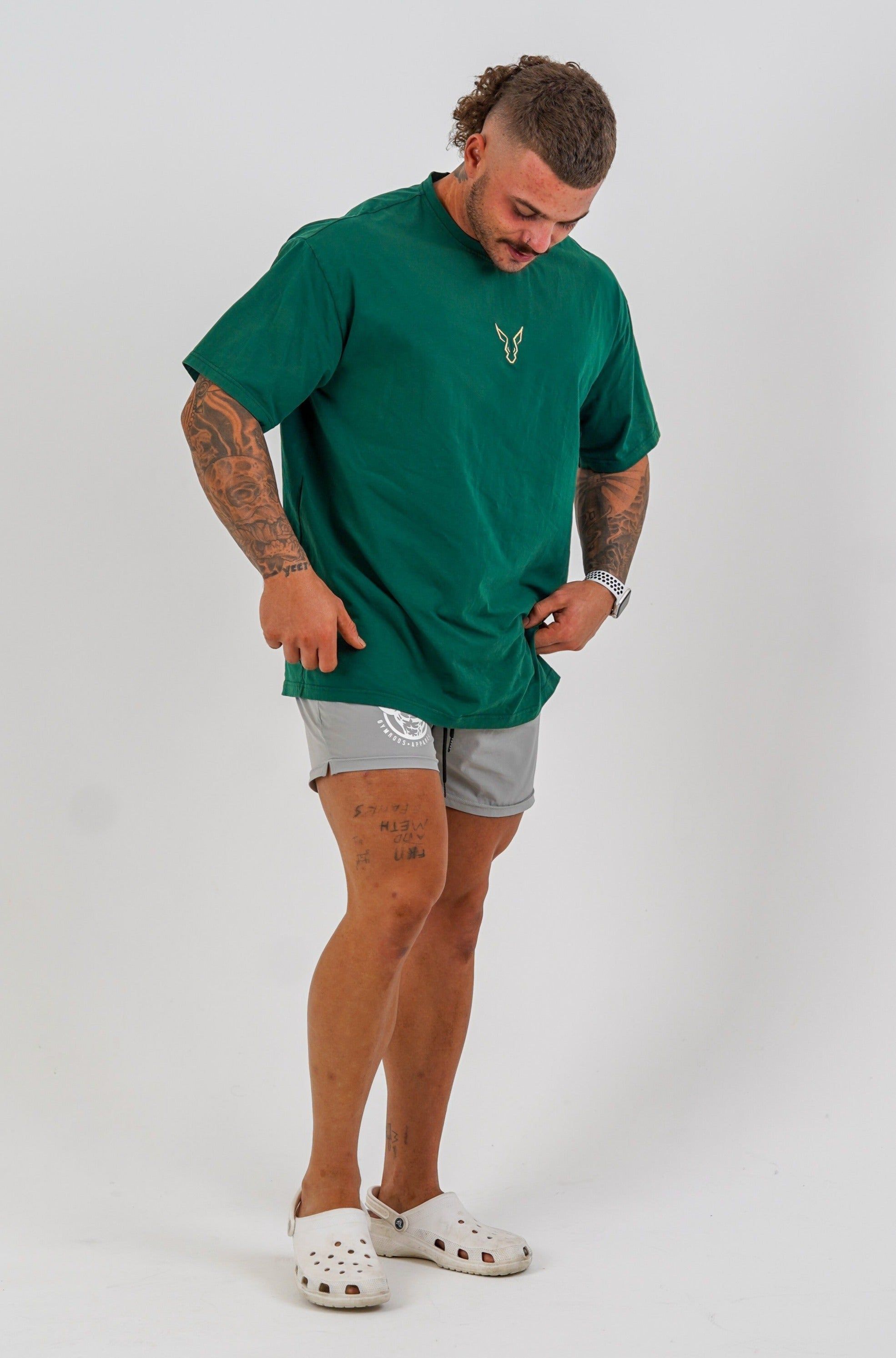 Erupt Oversized Tee - Green & Gold - GYMROOS
