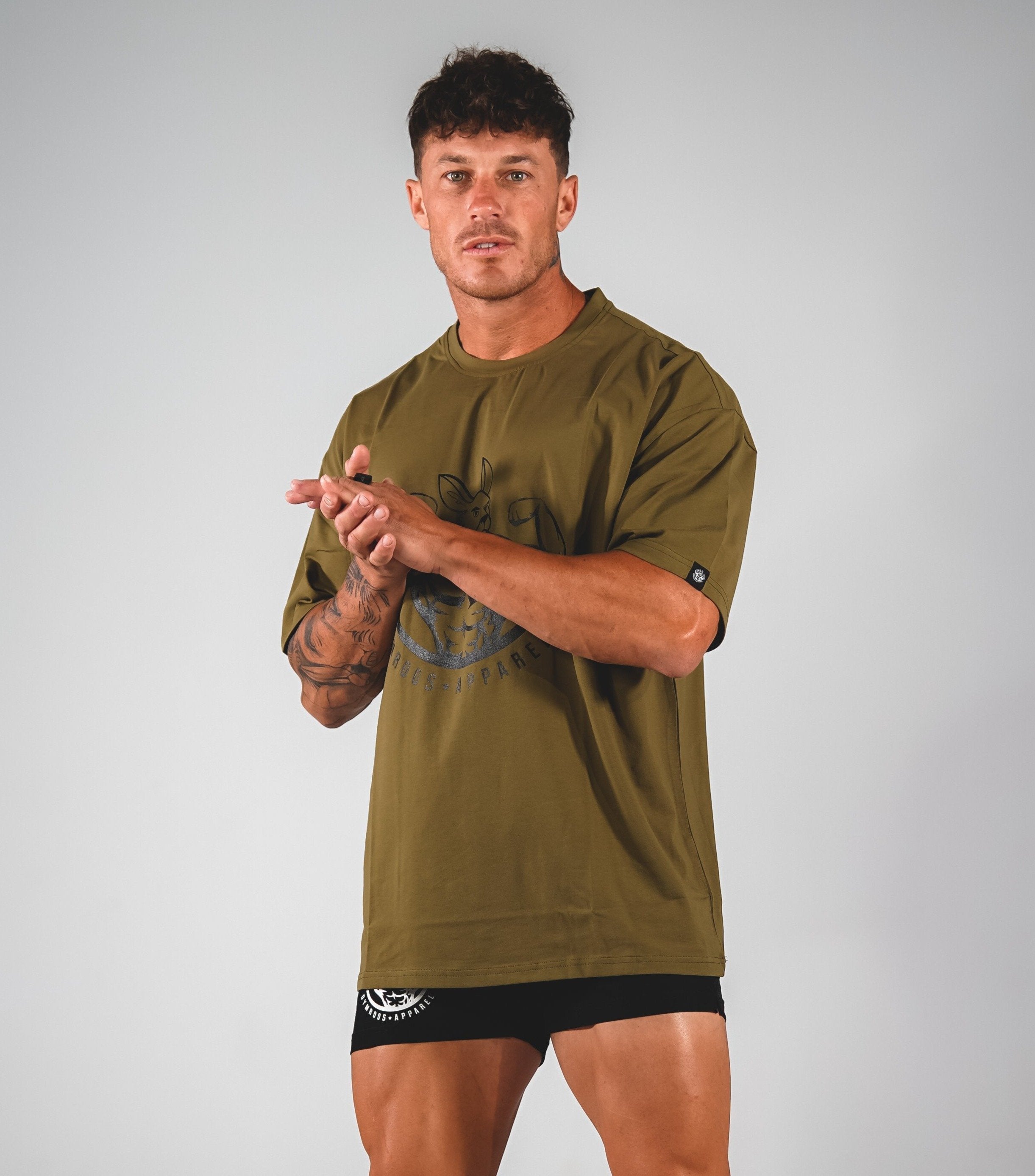 Roo Pump Tee - Olive - GYMROOS