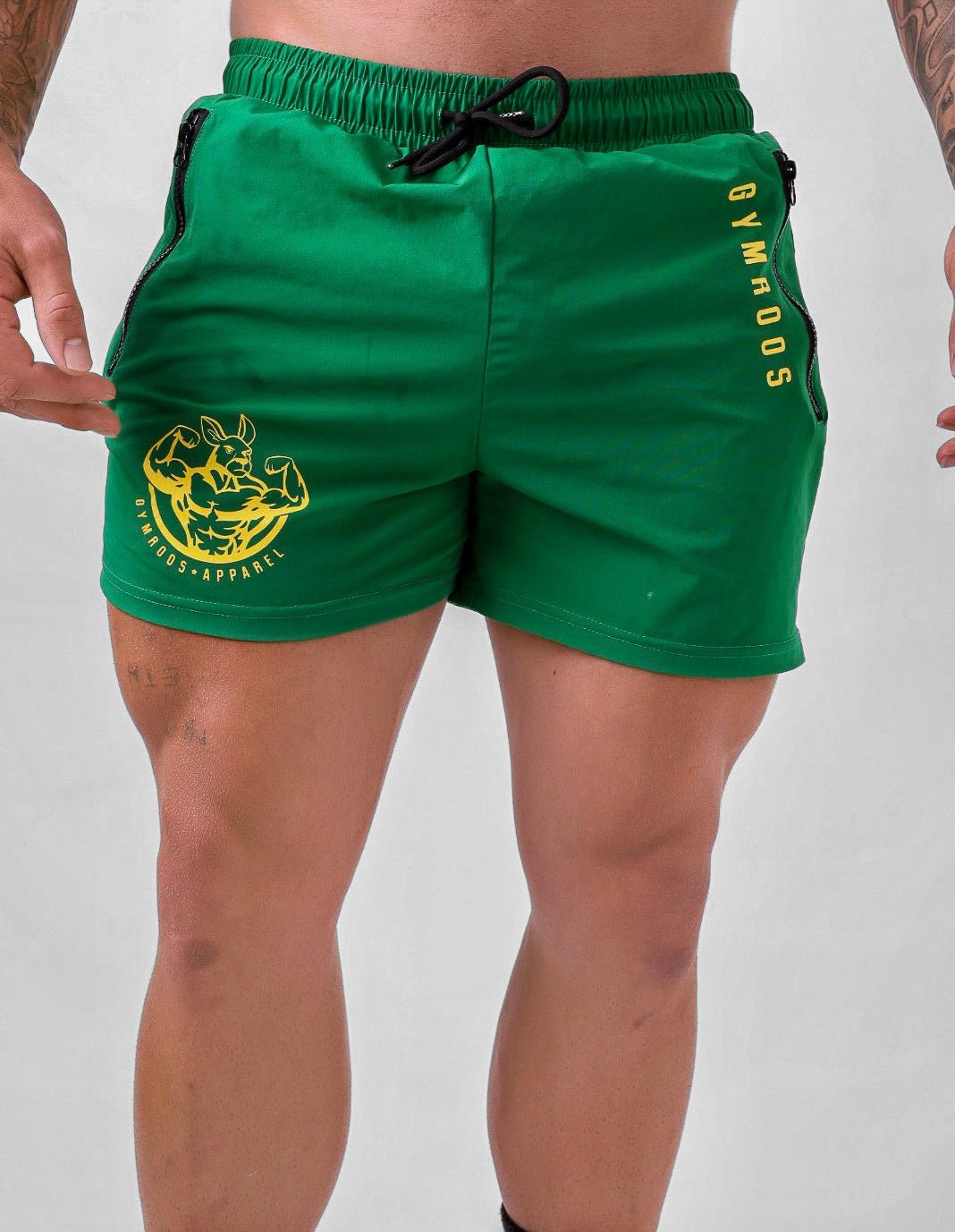 Roo Shorts - Green & Gold - GYMROOS